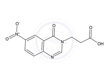 Chemical structure of 3-(6-Nitro-4-oxo-3,4-dihydroquinazolin-3-yl)propanoic acid