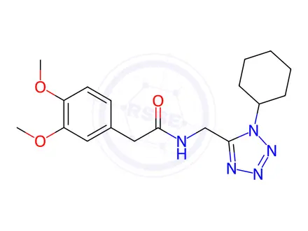 Chemical structure of N-((1-Cyclohexyl-1H-tetrazol-5-yl)methyl)-2-(3,4-dimethoxyphenyl)acetamide
