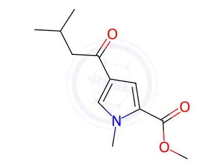 Chemical structure of Methyl 1-methyl-4-(3-methylbutanoyl)-1H-pyrrole-2-carboxylate
