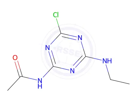 Chemical structure of 2-Chloro-4-acetamido-6-(ethylamino)-s-triazine