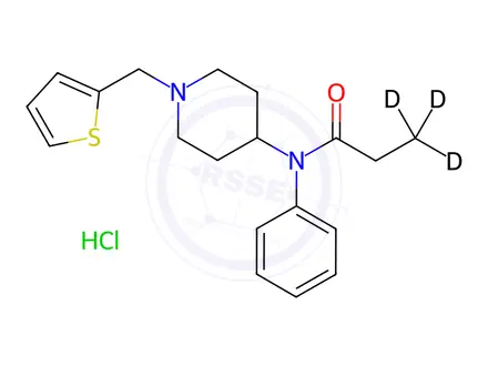 Chemical structure of Thienyl Fentanyl-d3 Hydrochloride (1.0mg/ml in Acetonitrile)