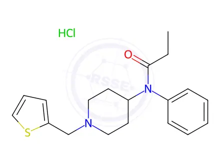 Chemical structure of Thienyl Fentanyl Hydrochloride (1.0mg/ml in Acetonitrile)