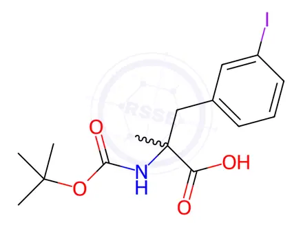 Chemical structure of N-Boc-3-iodo-a-methyl-DL-phenylalanine