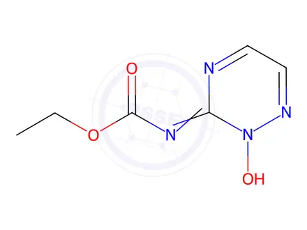 Chemical structure of Carbamic acid, (2-oxido-1,2,4-triazin-3-yl)-, ethyl ester (9CI)