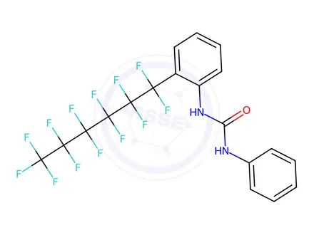 Chemical structure of N-phenyl-N'-[2-(1,1,2,2,3,3,4,4,5,5,6,6,6-tridecafluorohexyl)phenyl]urea