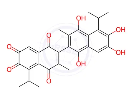 Chemical structure of R-(-)-Gossypol Acetic Acid Impurity 18