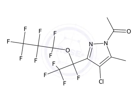 Chemical structure of 1-(4-Chloro-5-methyl-3-(1,2,2,2-tetrafluoro-1-(perfluoropropoxy)ethyl)-1H-pyrazol-1-yl)ethan-1-one