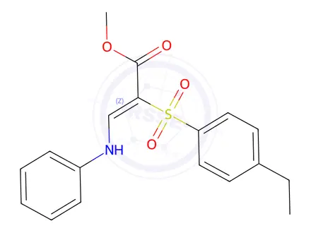 Chemical structure of Methyl (2Z)-2-(4-ethylbenzenesulfonyl)-3-(phenylamino)prop-2-enoate