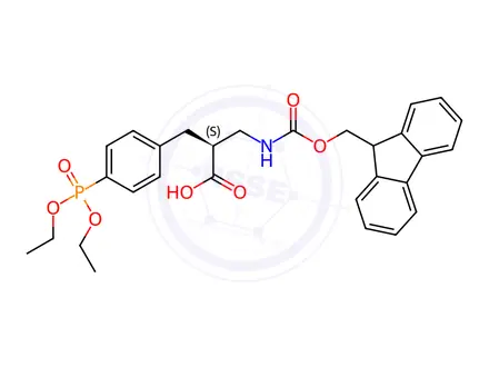 Chemical structure of Fmoc-(S)-3-amino-2-(4-(diethoxyphosphoryl)benzyl)propanoicacid