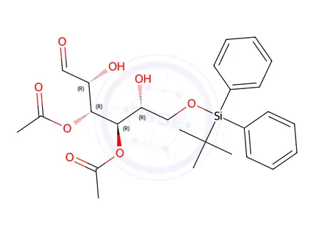 Chemical structure of 3,4-DI-O-ACETYL-6-O-(TERT-BUTYLDIPHENYLSILYL)-D-GLUCAL