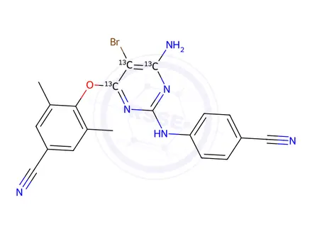 Chemical structure of Etravirine-13C3