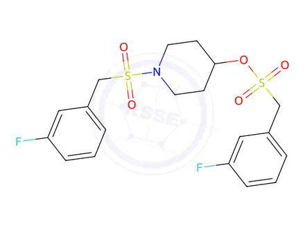 Chemical structure of (3-Fluoro-phenyl)-Methanesulfonic acid 1-(3-fluoro-phenylMethanesulfonyl)-piperidin-4-yl ester