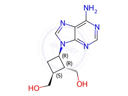 Chemical structure of ((1S,2R,3R)-3-(6-Amino-9H-purin-9-yl)cyclobutane-1,2-diyl)dimethanol