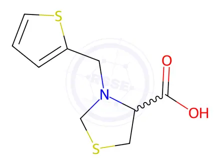Chemical structure of 3-(2-Thienylmethyl)-1,3-thiazolidine-4-carboxylic acid