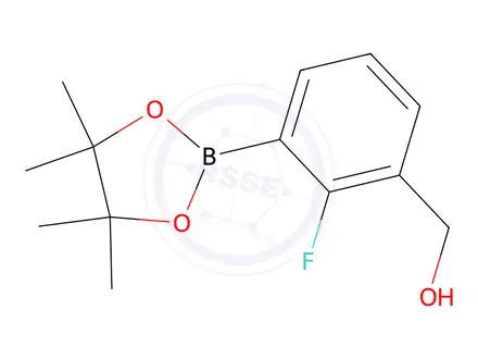 Chemical structure of (2-Fluoro-3-(4,4,5,5-tetramethyl-1,3,2-dioxaborolan-2-yl)phenyl)methanol