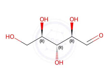 Chemical structure of Ribose (9CI)