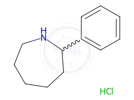 Chemical structure of 2-phenylazepane (HCl)