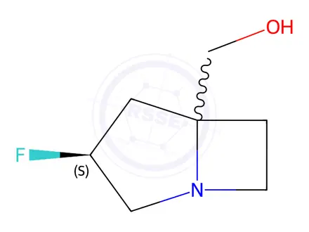 Chemical structure of ((3S)-3-Fluoro-1-azabicyclo[3.2.0]heptan-5-yl)methanol