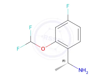 Chemical structure of (R)-1-(2-(Difluoromethoxy)-4-fluorophenyl)ethan-1-amine