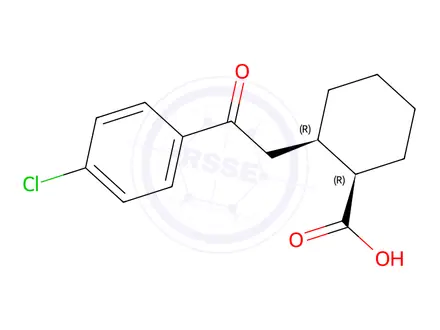 Chemical structure of (1R,2R)-2-(2-(4-chlorophenyl)-2-oxoethyl)cyclohexane-1-carboxylic acid