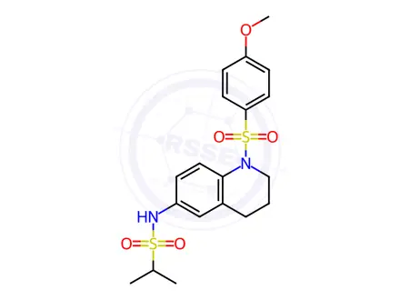 Chemical structure of N-(1-((4-Methoxyphenyl)sulfonyl)-1,2,3,4-tetrahydroquinolin-6-yl)propane-2-sulfonamide