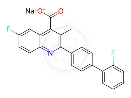 Chemical structure of Brequinar Sodium