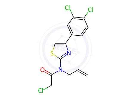 Chemical structure of N-allyl-2-chloro-N-[4-(3,4-dichlorophenyl)-1,3-thiazol-2-yl]acetamide
