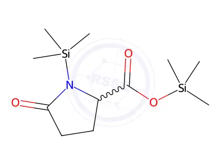 Chemical structure of (2S)-1-(Trimethylsilyl)-5-oxopyrrolidine-2-carboxylic acid trimethylsilyl ester