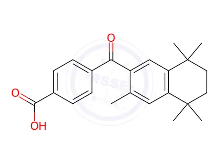 Chemical structure of 4-[(5,6,7,8-Tetrahydro-3,5,5,8,8-pentamethyl-2-naphthalenyl)carbonyl]benzoic Acid