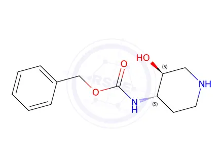 Chemical structure of Benzyl N-[(3S,4S)-3-hydroxypiperidin-4-yl]carbamate