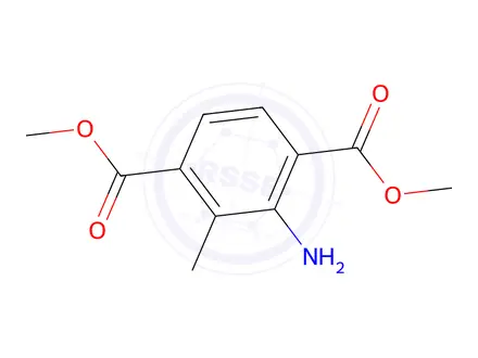 Chemical structure of 1,4-Dimethyl 2-amino-3-methylbenzene-1,4-dicarboxylate