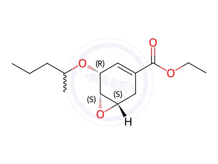 Chemical structure of rel-Ethyl (1R,5S,6R)-5-(1-methylbutoxy)-7-oxabicyclo[4.1.0]hept-3-ene-3-carboxylate