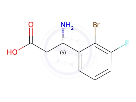 Chemical structure of (3S)-3-AMINO-3-(2-BROMO-3-FLUOROPHENYL)PROPANOIC ACID