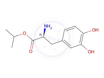 Chemical structure of Propan-2-yl (2s)-2-amino-3-(3,4-dihydroxyphenyl)propanoate