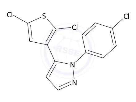 Chemical structure of 1-(4-Chlorophenyl)-5-(2,5-dichlorothiophen-3-yl)-1H-pyrazole