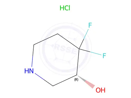 Chemical structure of (R)-4,4-difluoropiperidin-3-ol hydrochloride