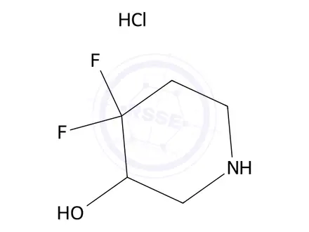 Chemical structure of 4,4-Difluoropiperidin-3-ol hydrochloride