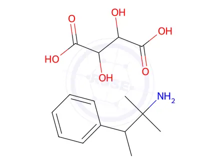 Chemical structure of alpha,alpha,beta-trimethylphenethylammonium [R-(R*,R*)]-hydrogen tartrate