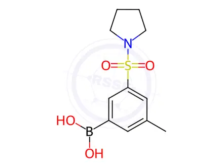 Chemical structure of 3-Methyl-5-(pyrrolidine-1-sulfonyl)phenyl]boronic acid