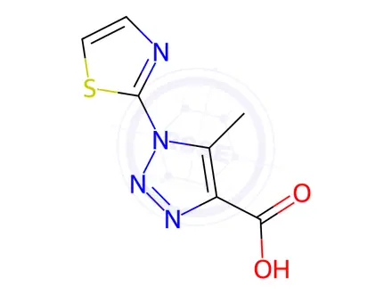 Chemical structure of 5-Methyl-1-(1,3-thiazol-2-yl)-1H-1,2,3-triazole-4-carboxylic acid