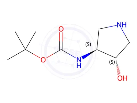 Chemical structure of (3S,4S)-4-Hydroxy-3-pyrrolidinyl Carbamic Acid 1,1-Dimethylethyl Ester