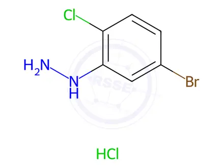 Chemical structure of (5-Bromo-2-chlorophenyl)-hydrazine, hydrochloride