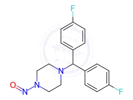Chemical structure of N-Nitroso Flunarizine EP Impurity A