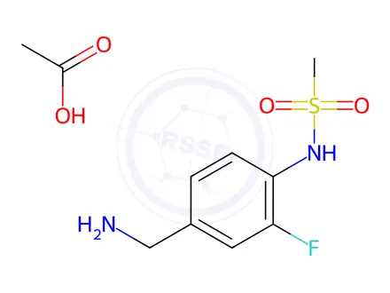Chemical structure of N-(4-(Aminomethyl)-2-fluorophenyl)methanesulfonamide acetate