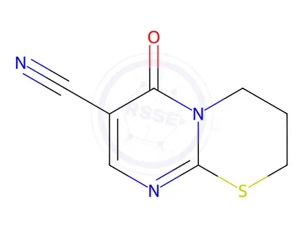 Chemical structure of 6-Oxo-2,3,4,6-tetrahydropyrimido[2,1-b][1,3]thiazine-7-carbonitrile