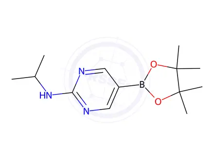Chemical structure of n-Isopropyl-5-(4,4,5,5-tetramethyl-1,3,2-dioxaborolan-2-yl)pyrimidin-2-amine