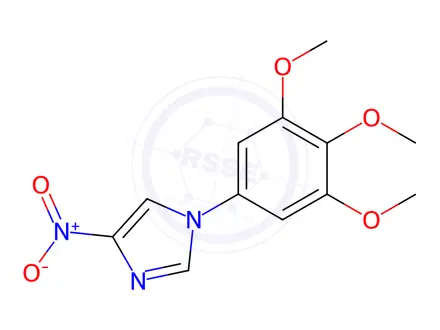 Chemical structure of 4-nitro-1-(3,4,5-trimethoxyphenyl)-1H-imidazole