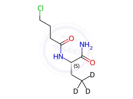 Chemical structure of (S)-N-(1-Amino-1-oxobutan-2-yl)-4-chlorobutanamide-d3