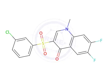 Chemical structure of 3-(3-Chlorobenzenesulfonyl)-6,7-difluoro-1-methyl-1,4-dihydroquinolin-4-one