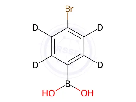 Chemical structure of 4-Bromophenylboronic Acid-d4 (contains varying amounts of Anhydride)